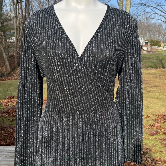 Shimmery wrap-front wide-leg dressy jumpsuit XL - Picture 3 of 12